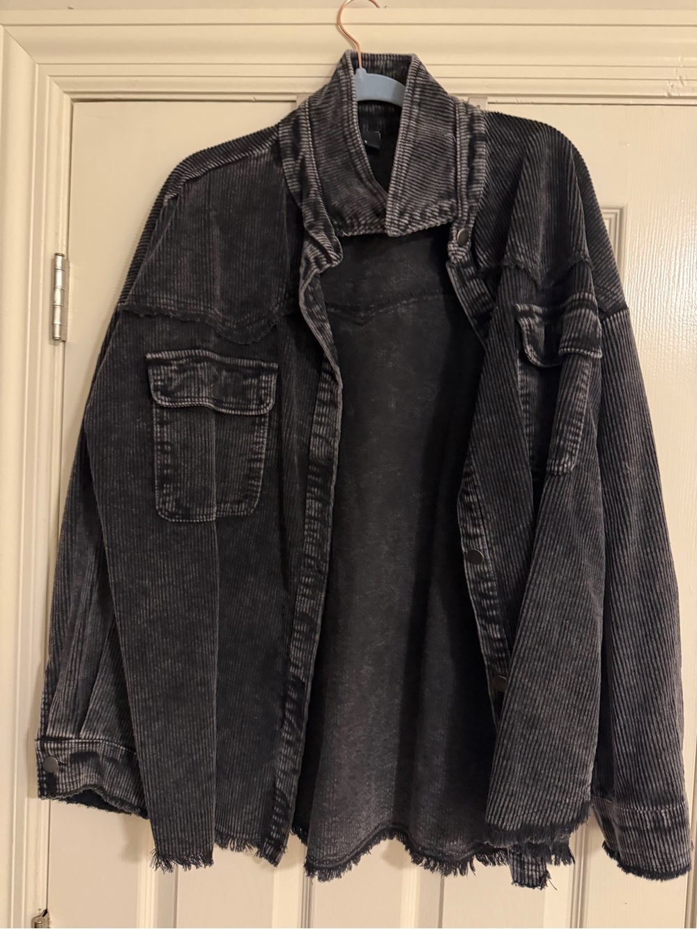 Vici Black Corduroy Shirt Jacket
